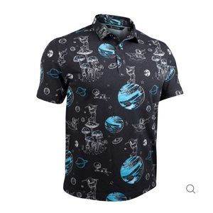 * NWT 2UNDR SHORT SLEEVE POLO THE DRAPER SPACE GOLF BLACK size medium